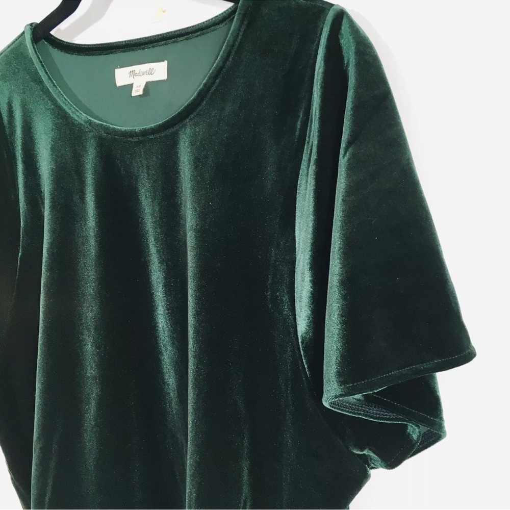 Madewell Velvet Butterfly Top Emerald Green-Whimsigoth Fairy Women’s Small - Picture 5 of 5